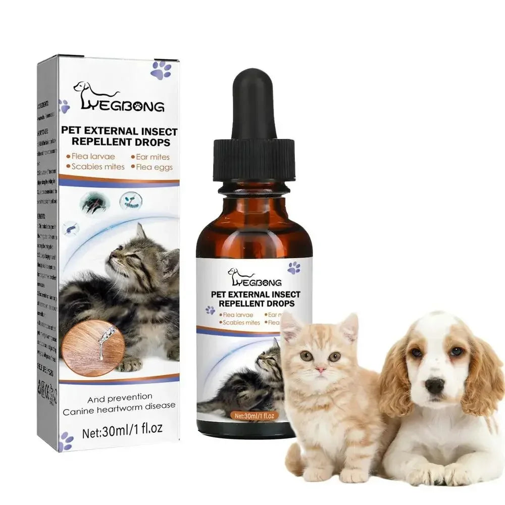 KOSTENLOSE VERSAND .--30ml Haustiere Hund Katze Anti Floh Tropfen Insektenentferner Spray Floh Zecken Konzentrat Formel Speziell Hunde Katzen Haustier Entfernen Anti Flöhe - Elite Pup Finds Store Hunde Accessoires