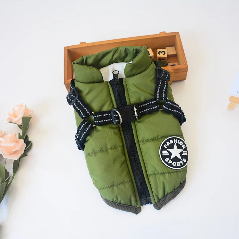 KOSTENLOSE VERSAND .Haustier-Hundejacke mit Geschirr, warme Winter-Hundekleidung - Elite Pup Finds Store  Hunde Accessoires 