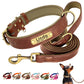 KOSTENLOSE VERSAND :Leder-Hundehalsband-Leinen-Set, mit gratis graviertem Namensschild - Elite Pup Finds Store  Hunde Accessoires 