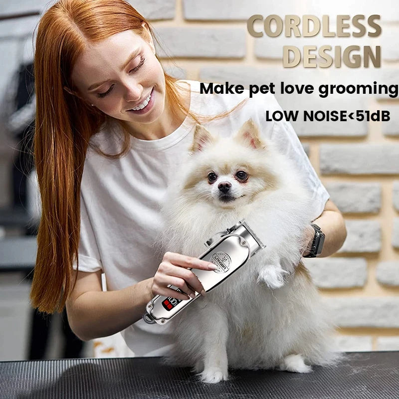 KOSTENLOSE VERSAND.--Professioneller Hundehaarschneider, komplett aus Metall, wiederaufladbar, Haustier-Trimmer, Katzenrasierer, Schneidemaschine, Welpenpflege, Haarschnitt, geräuscharm - Elite Pup Finds Store  Hunde Accessoires 