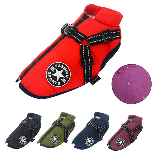 KOSTENLOSE VERSAND .Haustier-Hundejacke mit Geschirr, warme Winter-Hundekleidung - Elite Pup Finds Store  Hunde Accessoires 