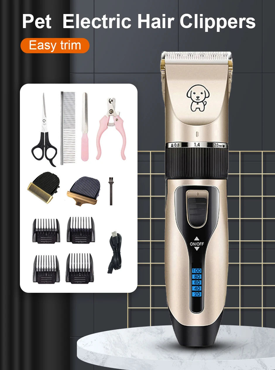 KOSTENLOSE VERSAND.--Professioneller Hundehaarschneider, komplett aus Metall, wiederaufladbar, Haustier-Trimmer, Katzenrasierer, Schneidemaschine, Welpenpflege, Haarschnitt, geräuscharm - Elite Pup Finds Store  Hunde Accessoires 