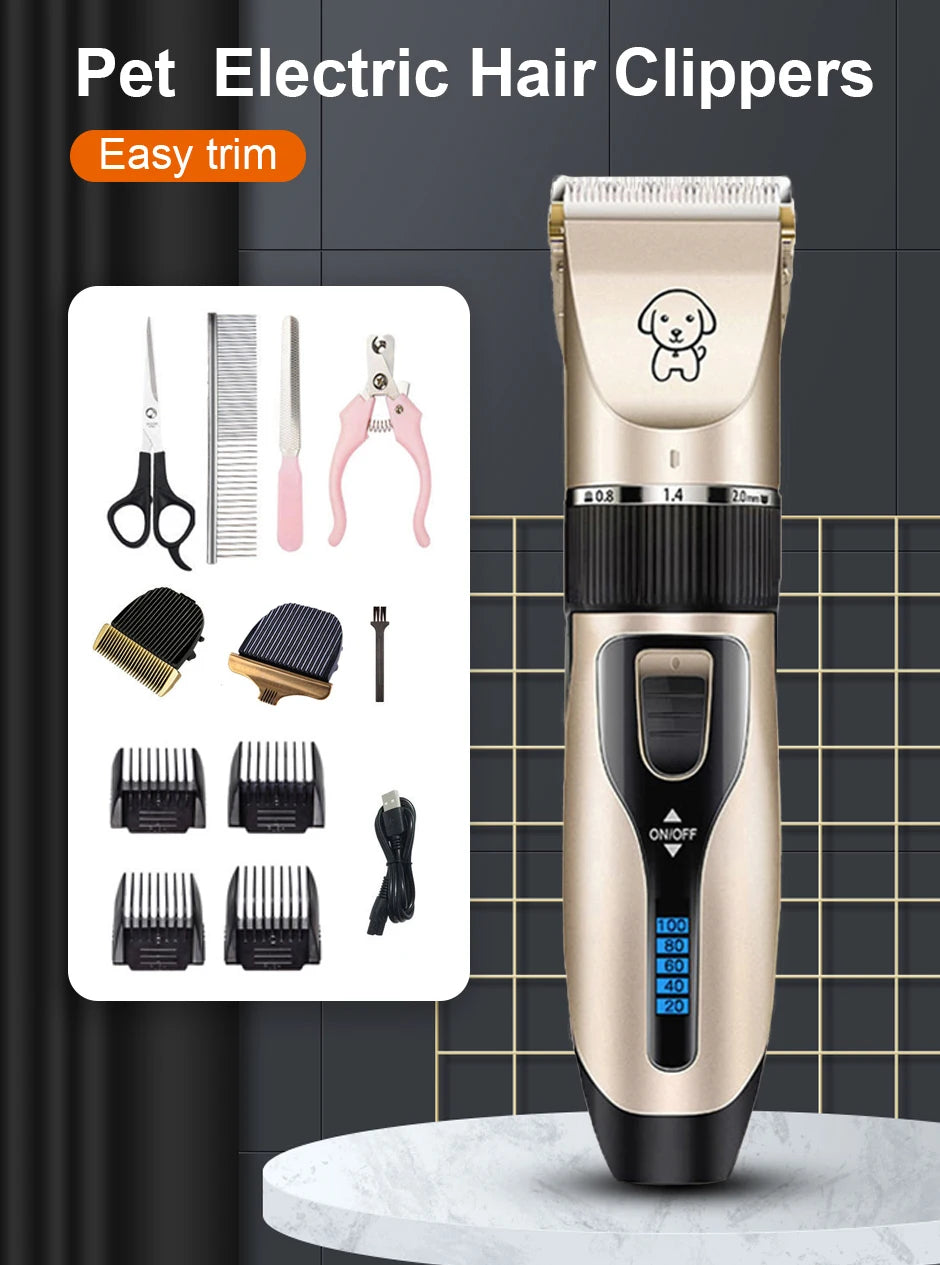 KOSTENLOSE VERSAND.--Professioneller Hundehaarschneider, komplett aus Metall, wiederaufladbar, Haustier-Trimmer, Katzenrasierer, Schneidemaschine, Welpenpflege, Haarschnitt, geräuscharm - Elite Pup Finds Store  Hunde Accessoires 