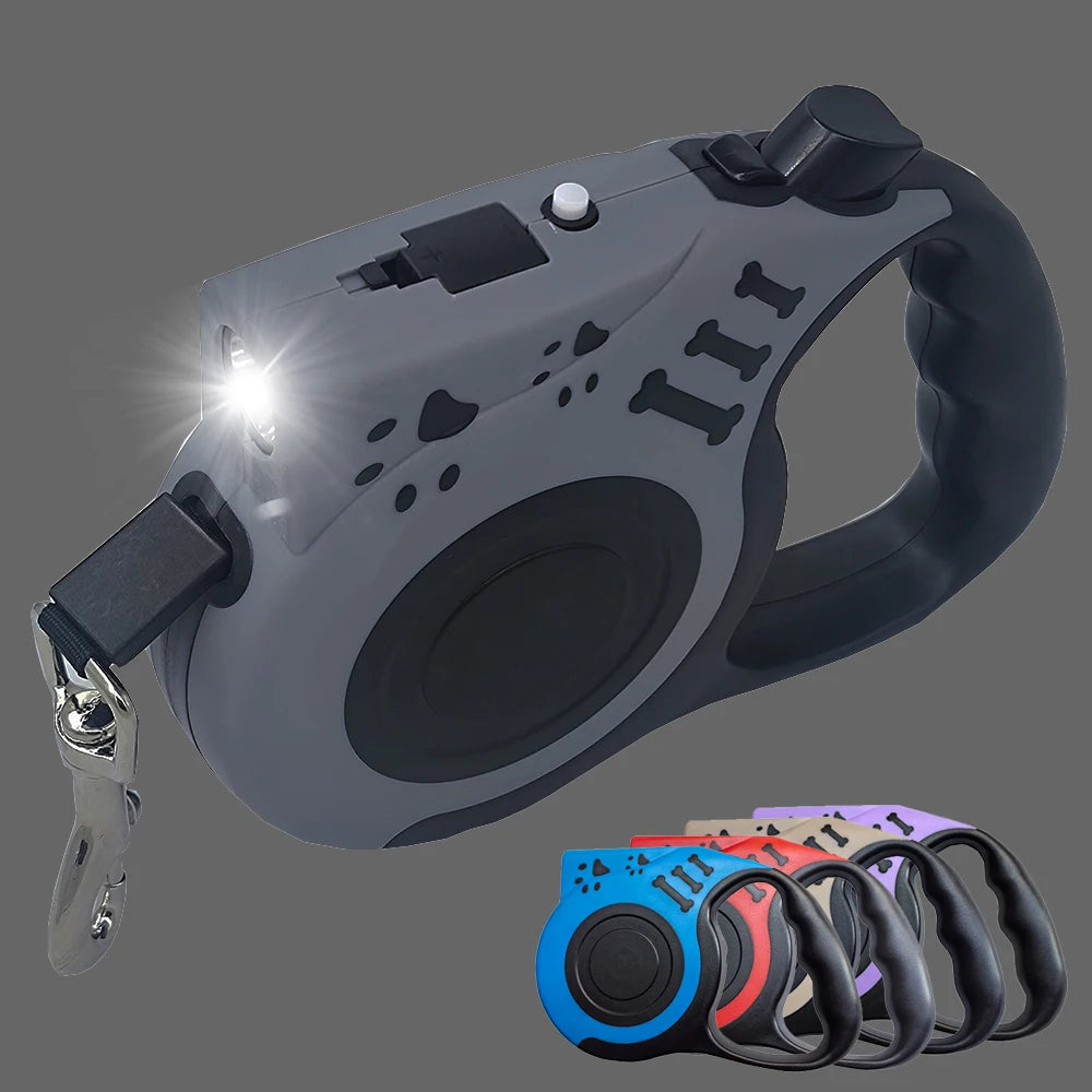 KOSTELOSE VERSAND --Einziehbare Hundeleine mit LED-Taschenlampe, langlebiger Zuggurt für Welpen und Katzen, Außenleine, ausziehbar für kleine Hunde, Mops, Heimtierbedarf - Elite Pup Finds Store  Hunde Accessoires 